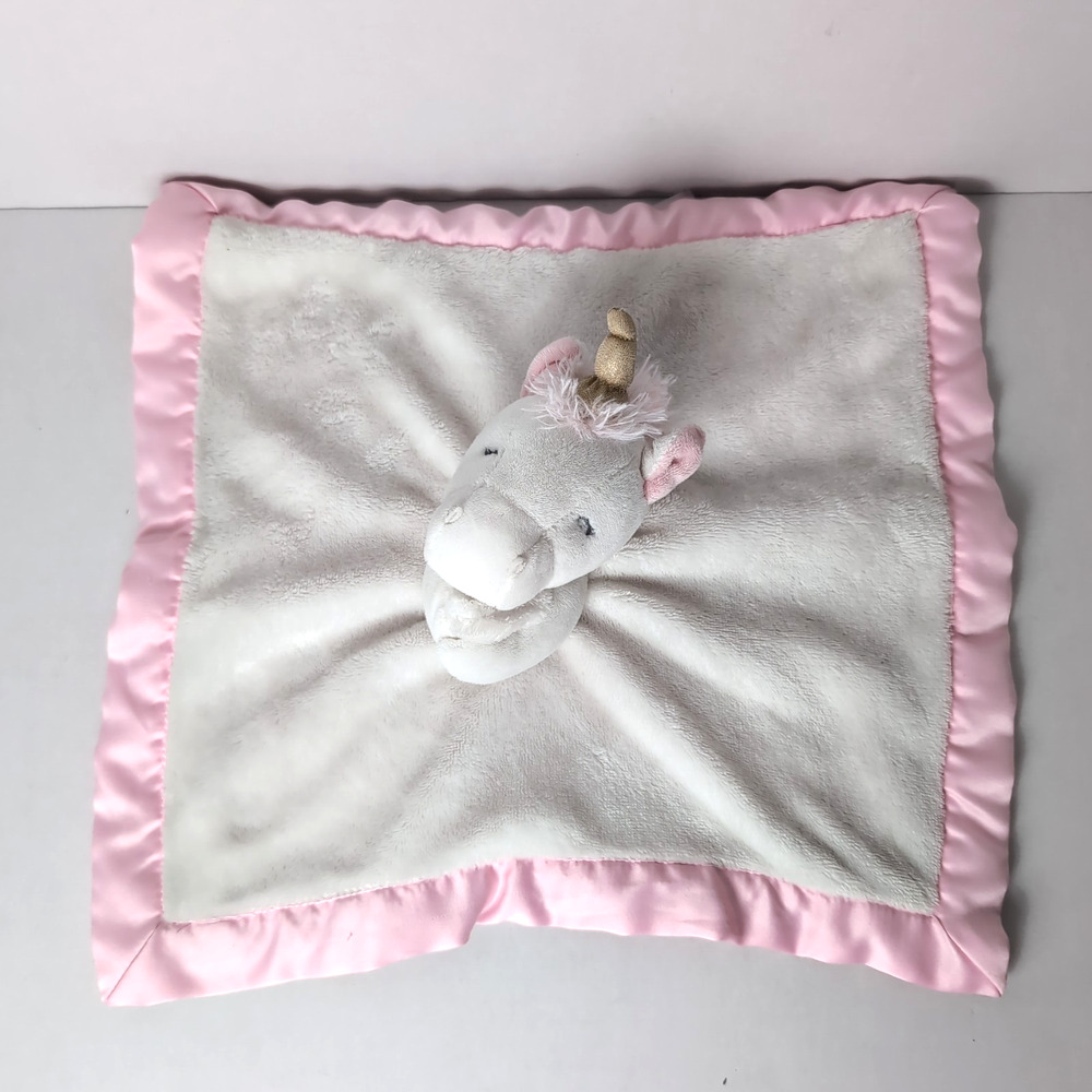 Carter's Unicorn Lovey Plush Security Blanket Stuffed Animal Baby Pink White